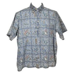 Reyn Spooner Shirt Commemorative Classics Surfer Hula‎ Tiki Fish VTG Size Large